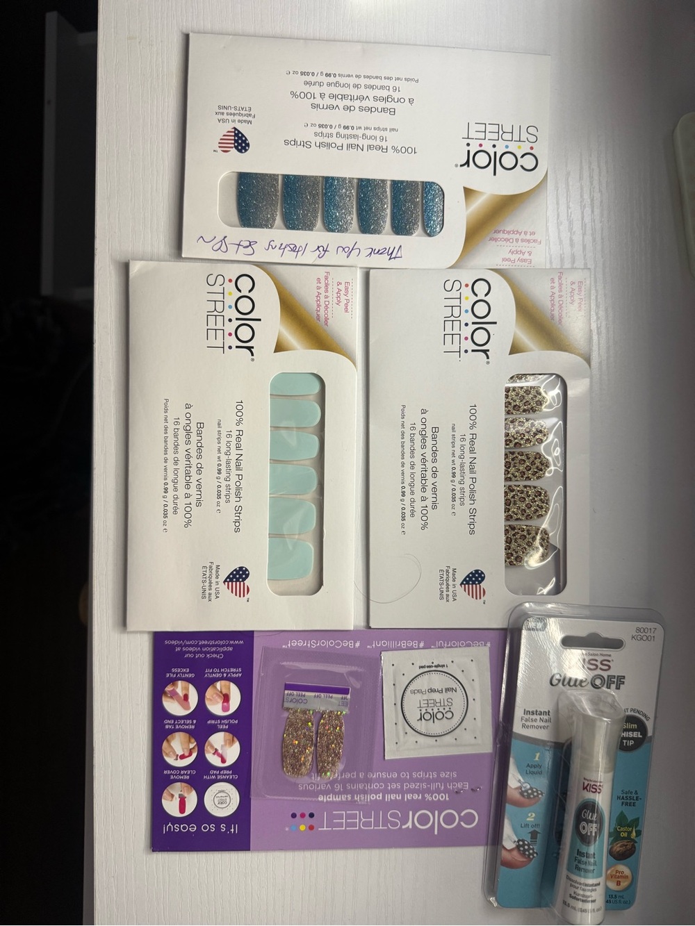 Color Street Nail Polish Strips - Glitter Blue, Teal & Leopard Prints